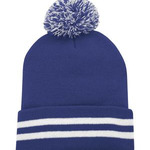 Striped Pom Pom Toque Template